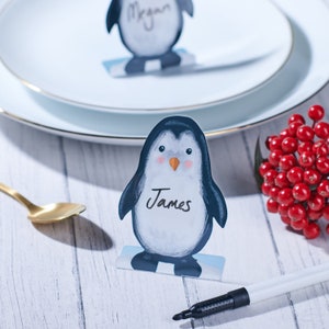 Gepersonaliseerde metalen pinguïn couvert - set van 6 inch