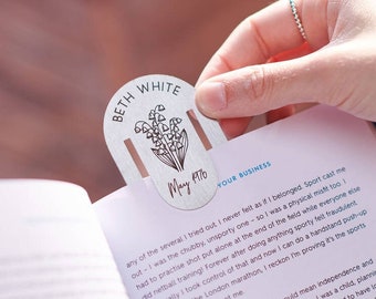 Personalised Stainless Steel Birth Flower Mini Bookmark