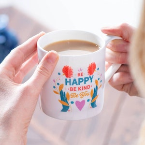 Be Happy Mindful Bone China Mug