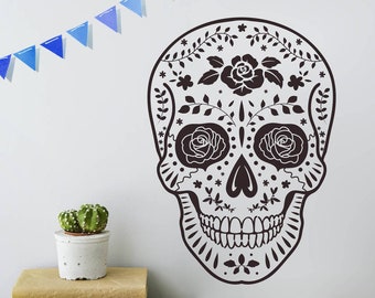 Day Of The Dead Mexican Skull Vinyl Wall Sticker