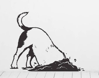 Digging Dog Vinyl Wall Sticker