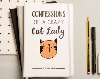 Personalised Crazy Cat Lady Notebook