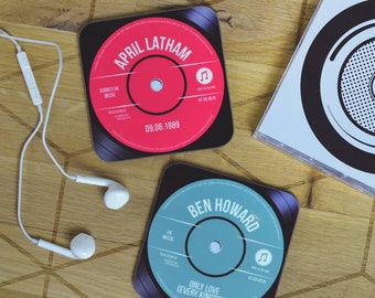 Personalised Record Vinyl Drinks Coaster