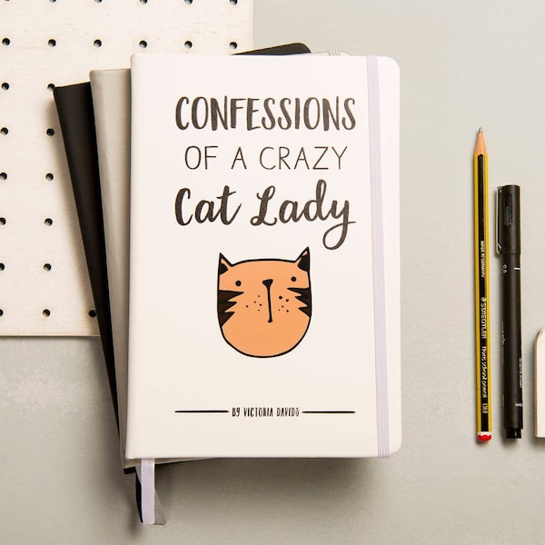 Personalisierte Crazy Cat Lady Notebook