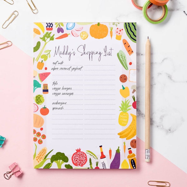 Personalised Shopping List Planner Notepad