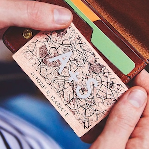 Personalisierte Kupfer spezielle Lage Map Brieftasche Karte