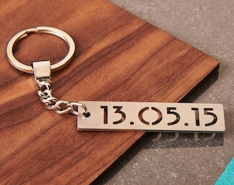 Personalised Special Date Steel Keyring