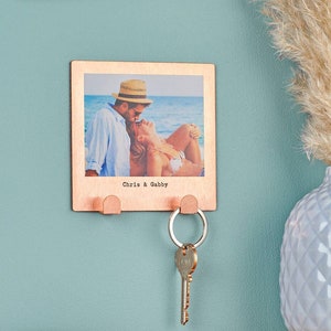 Personalised Solid Copper Couples Photo Key Hook