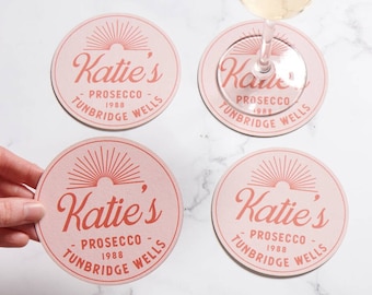 Set Of Four Personalised Vintage Style Beer Mats