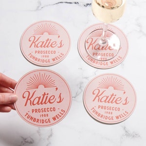 Set Of Four Retro Style Personalised Beer Mats