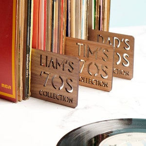 Personalised Walnut Record Divider