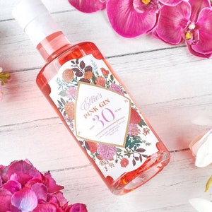 Personalised Floral Gin Birthday Bottle Label