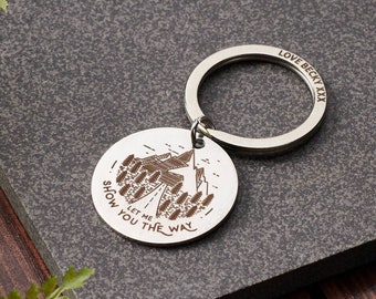 Personalised Adventure Mountain Metal Keyring