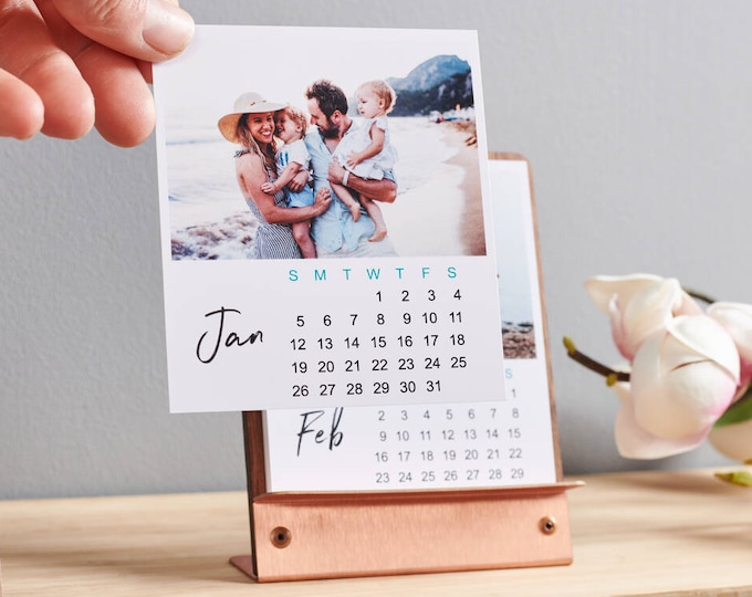 Personalised Copper And Walnut Photo Calendar