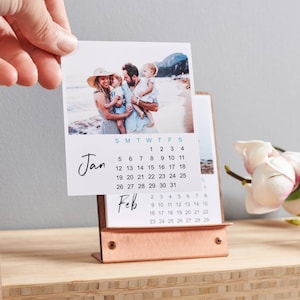 Personalised Copper And Walnut Photo Calendar