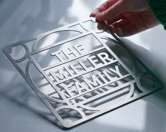 Personalised Stainless Steel Family Trivet Stand