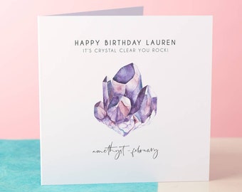 Personalised Birthstone Crystal Birthday Card