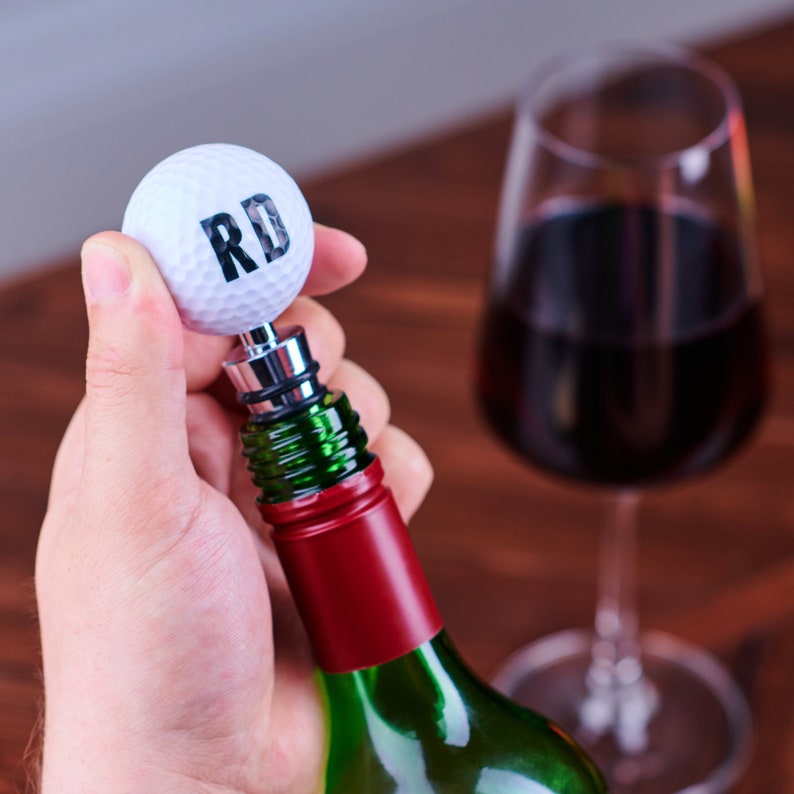 Personalised Golf Ball Wine Stopper Etsy