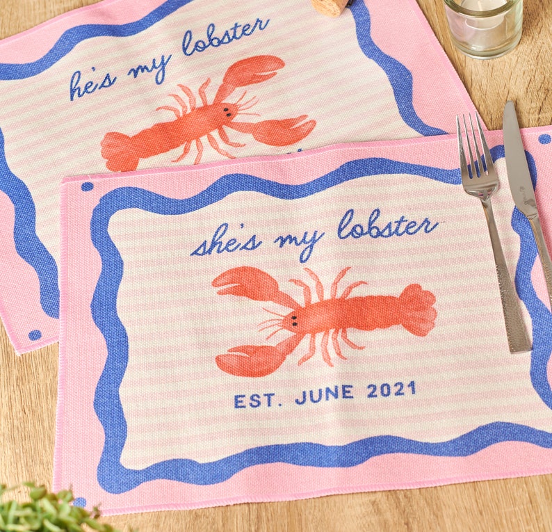 Personalised Couples Lobster Placemats image 1