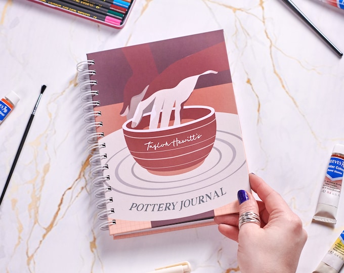 Personalised Pottery Journal Notebook - Custom Ceramic Log, Gift for Pottery Enthusiasts