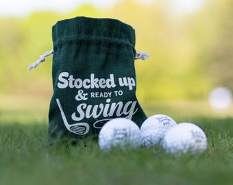 Personalised 'Trust The Swing' Golf Balls In A Bag