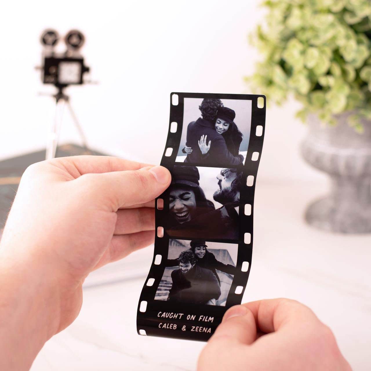 Personalised Mini Metal Photo Reel Print | Three Photos Printed on Metal Film Reel Frame