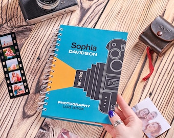 Spersonalizowany dziennik fotograficzny – spersonalizowany dziennik fotograficzny, prezent dla miłośników fotografii, notatnik fotograficzny