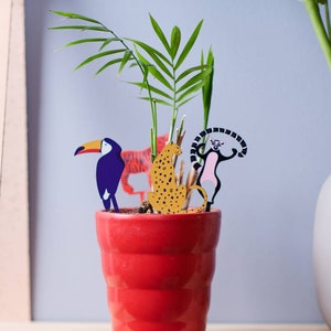 Set Of Four Mini Animal House Plant Stakes image 2