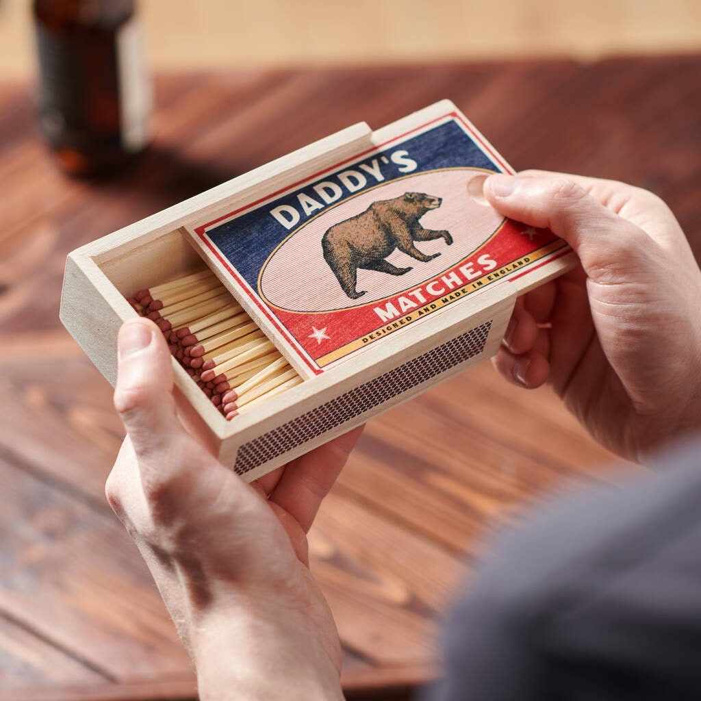 Wooden Matches Case,vintage Matches Box,smoking Gifts 