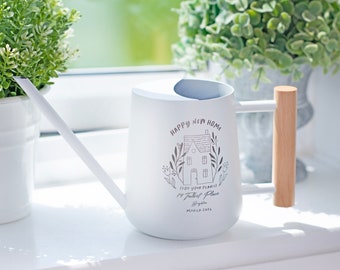 Arrosoir d'intérieur personnalisé Happy New Home - Cadeau personnalisé pour amoureux des plantes, cadeau de pendaison de crémaillère