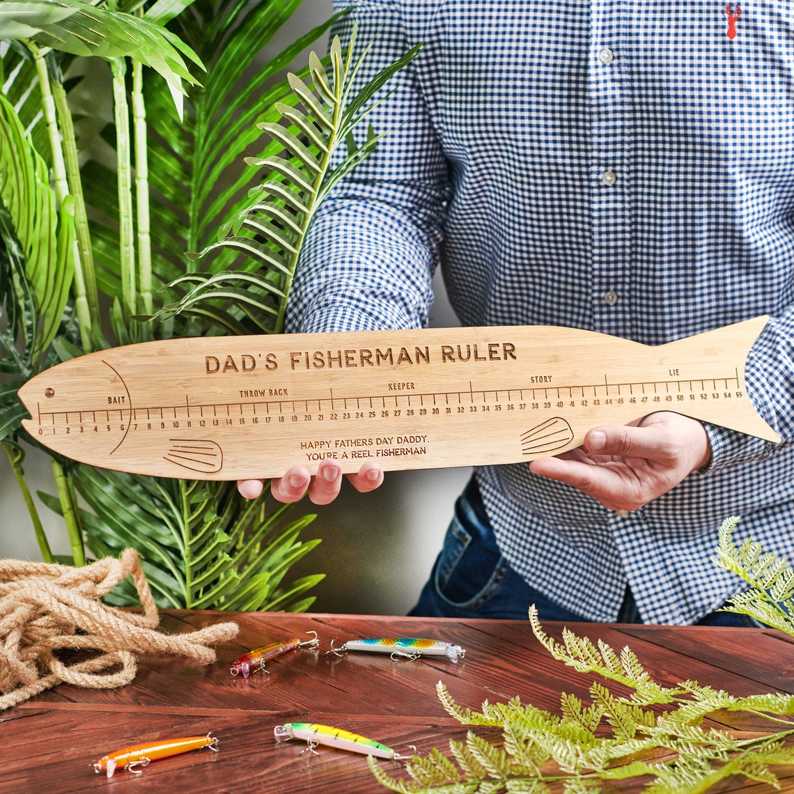 Fishing Ruler Back Personalised Bamboo Fisherman's Ruler - Etsy