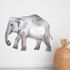 Indian Elephant Wall Decal for Nursery or Kids Room – Boho Safari Fabric Wall Sticker – Elephant Bedroom Decor for Baby or Playroom