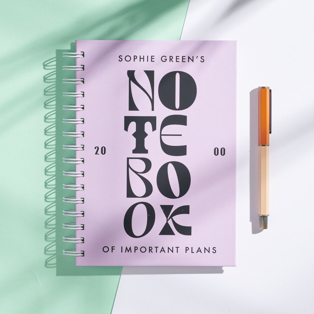 Personalised Fun Typography Notebook - Etsy
