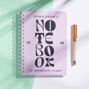 Personalised Fun Typography Notebook
