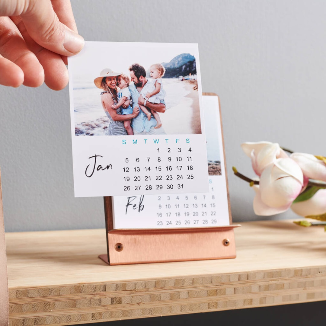 Wood Picture Stand Personalized Calendar Gift - Teals Prairie & Co.®