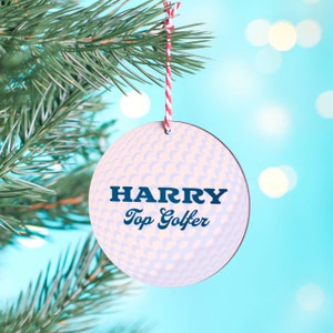Personalised Top Golfer Golf Ball Christmas Decoration