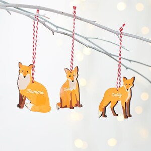 Personalised Family Fox Decoration