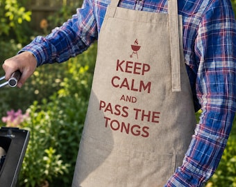 Keep Calm And Pass The Tongs BBQ Apron