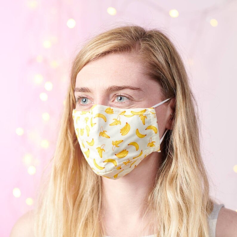 Banana Pattern Cotton Adult Face Mask image 1