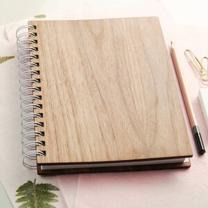 Personalised 'Musical Notes' Gold Walnut Notebook image 4