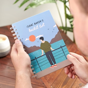 Journal personnalisé avec liste de seaux, journal de souvenirs d'aventure, journal de carnet de voyage, journal de souvenirs d'envie de voyager, voyage personnalisé