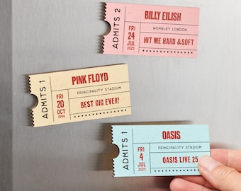 Personalised Favourite Concert Ticket Fridge Magnet