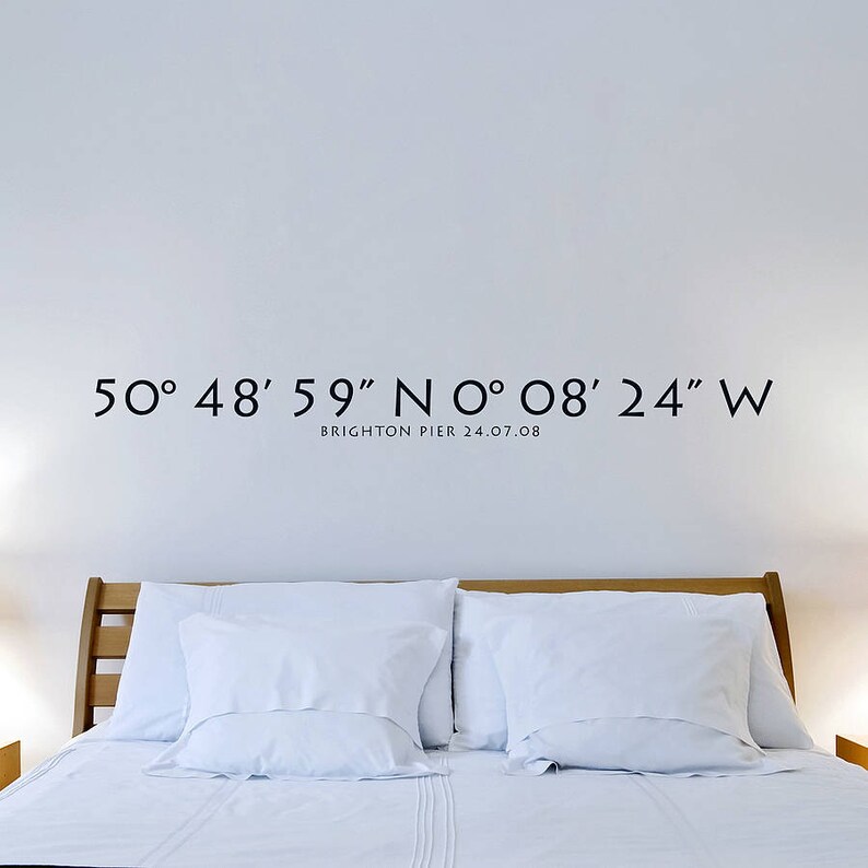 Personalised Coordinates Vinyl Wall Sticker Decal Etsy