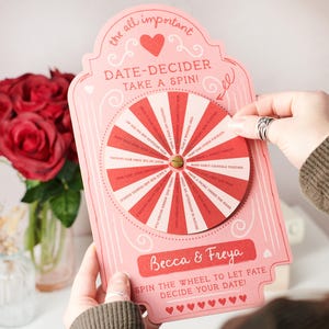 Decisor de data giratório personalizado para casais, jogo giratório divertido para encontros noturnos, ideias personalizadas para encontros, presente romântico para casais, presente de aniversário