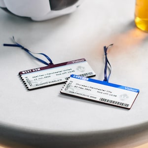 Personalised Football Ticket Keepsake, Custom Match Day Hanging Decoration, Football Fan Gift , Father&#39;s Day, Birthday, Christmas