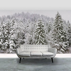 Snowy Trees  Self Adhesive Wallpaper Mural