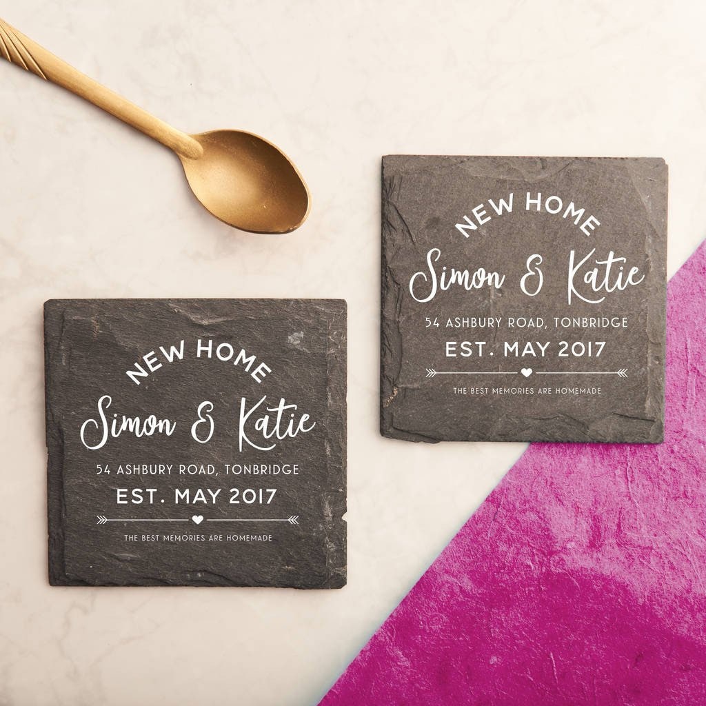 Personalised 'New Home' Slate Coasters