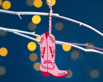 Gepersonaliseerde kerstversiering cowboylaars