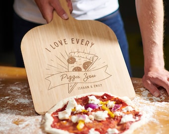 Personalised Bamboo Couples Pizza Peel