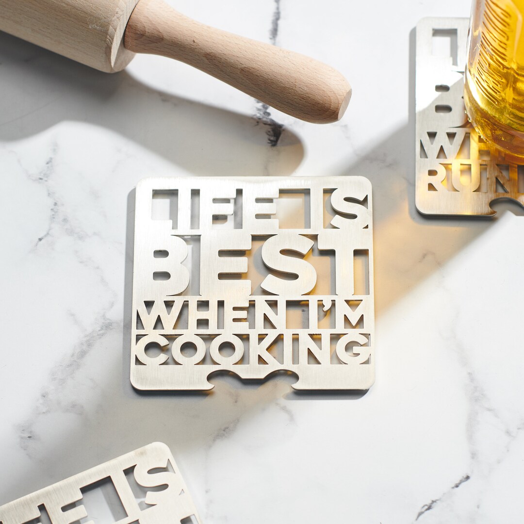 Stainless Steel Cooking Coaster With Integrated Bottle Opener - Perfect ...